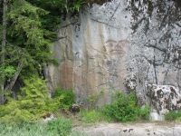 Pictographs along the Yellowhead Highway